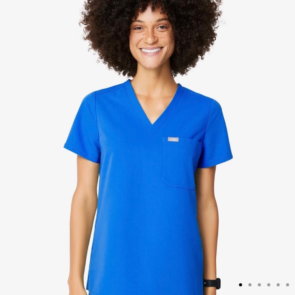 Royal blue XS CATARINA FIGS SCRUB TOP